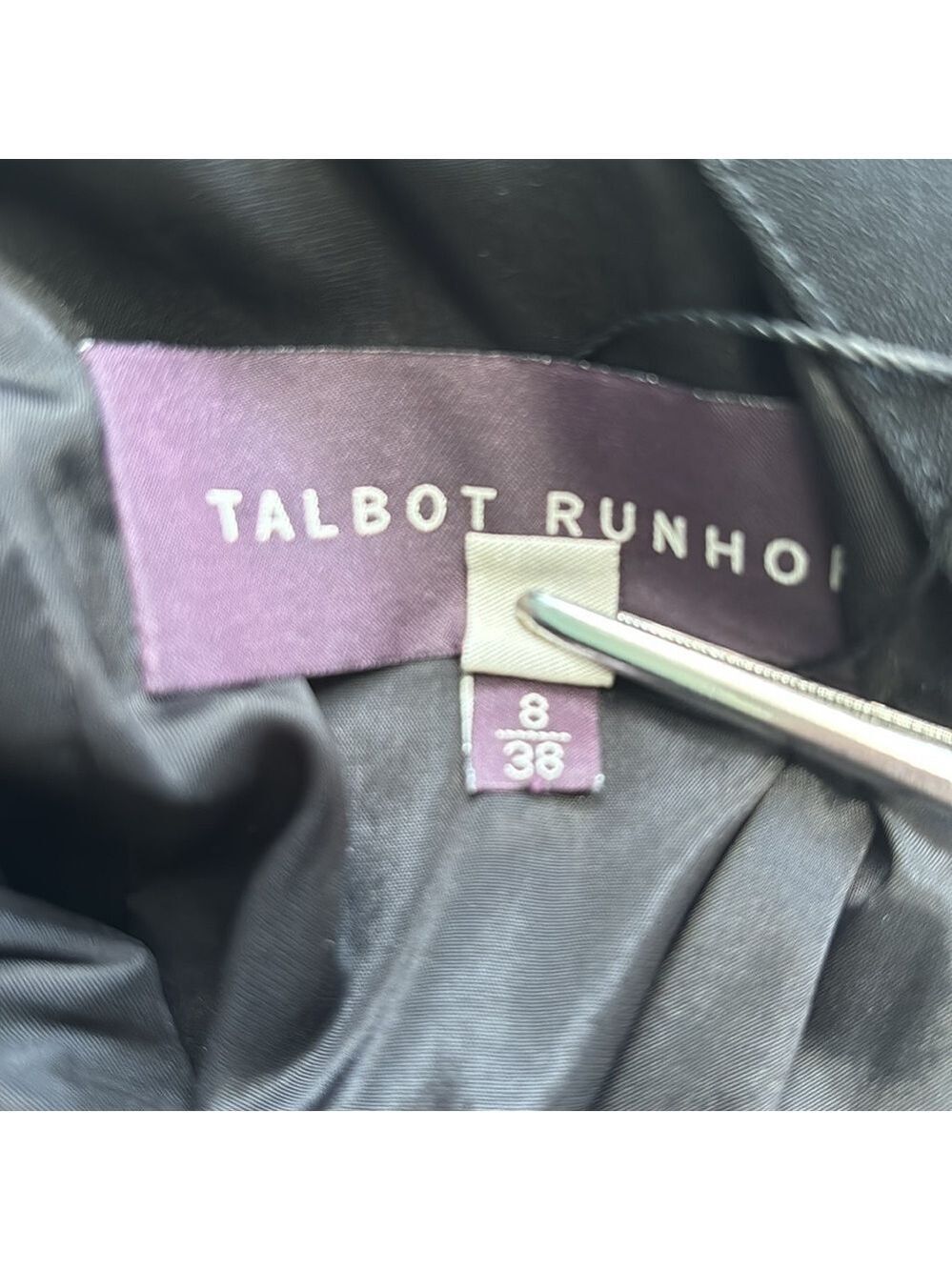 Talbot Runhof Black Cape Ruched Sheath Dress Size 8 - Picture 6 of 16